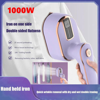 Mini Steam Iron For Clothes Foldable Travel Clothes Steamer Portable Handheld Garment Steamer For Home Travel 1000W Fast Heat