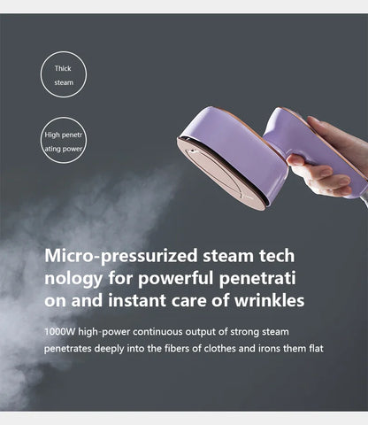 Mini Steam Iron For Clothes Foldable Travel Clothes Steamer Portable Handheld Garment Steamer For Home Travel 1000W Fast Heat