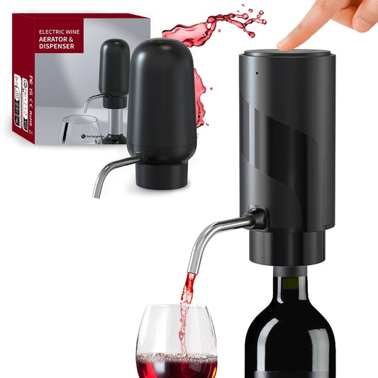 Automatic Wine Aerator Dispenser Rechargeable One Touch Electric Wine Decanter Liquor Dispenser Set Bar Party Wine Accessories