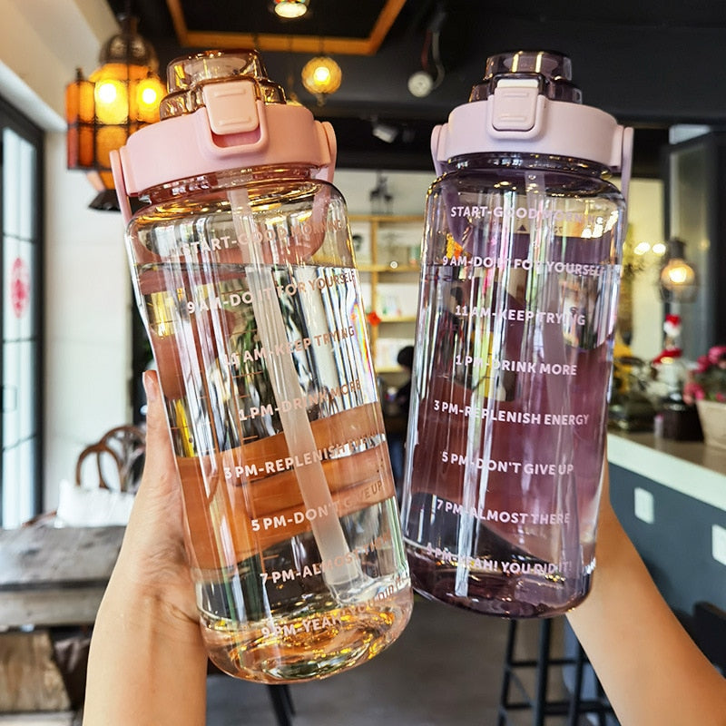 Plastic Straw Water Bottle